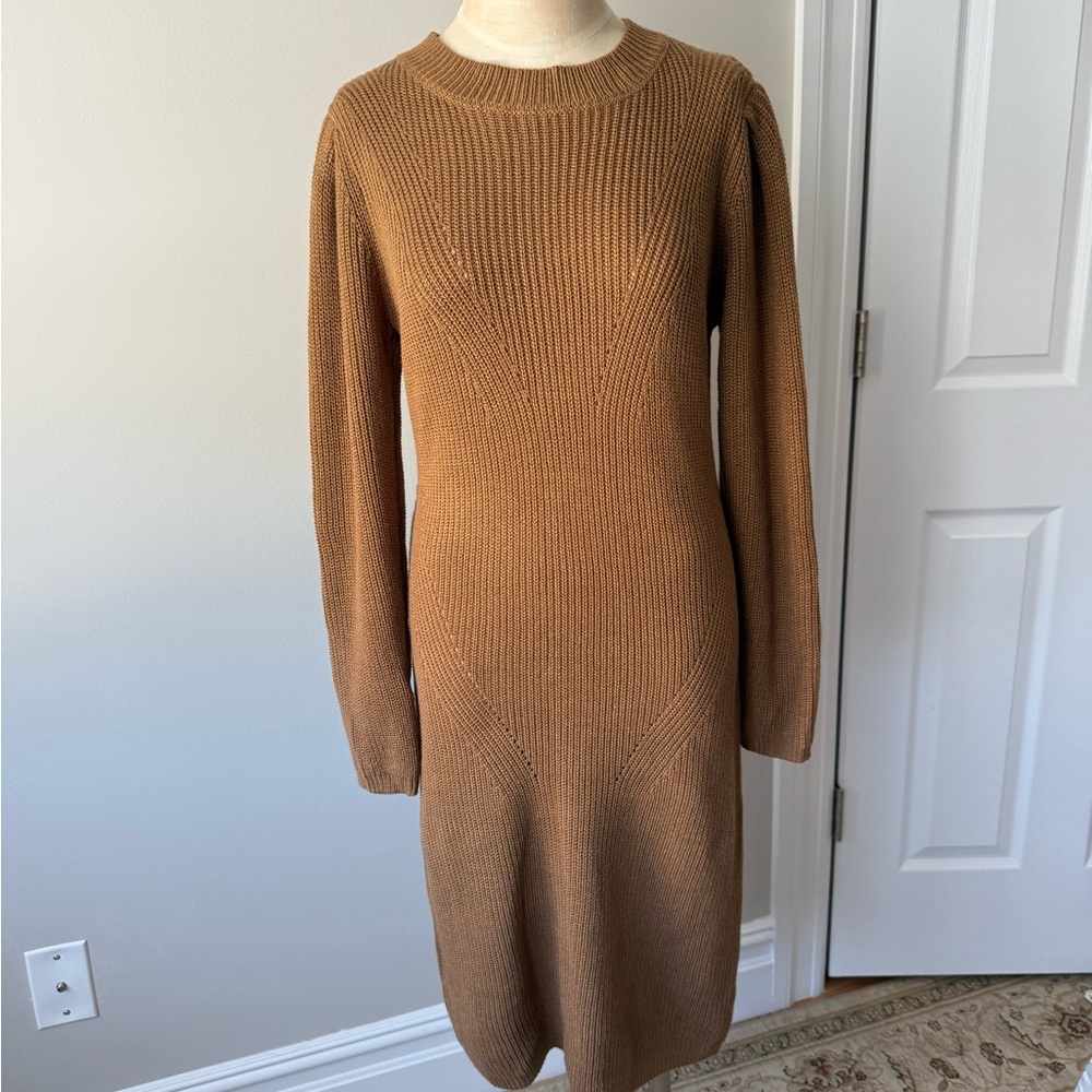 Elegant Tan Knit Dress